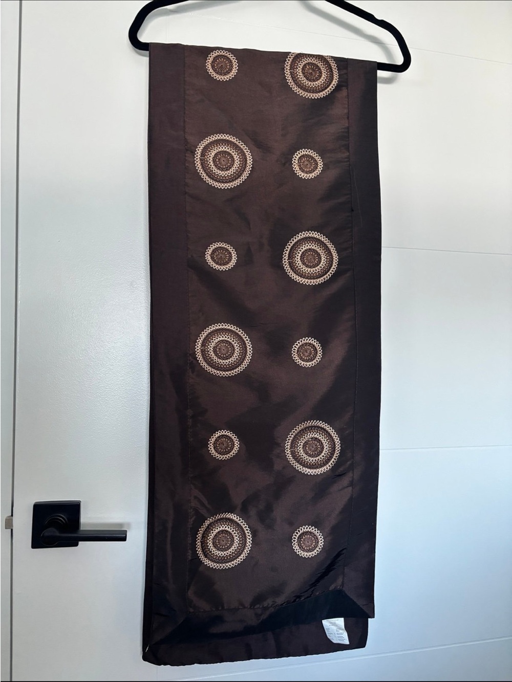 Brown Embroidered Decorative Table Runner